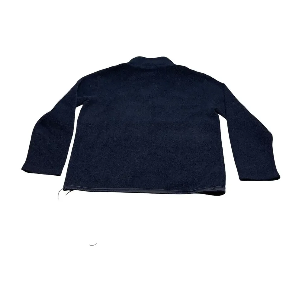 NY Jeans New York & Company Fleece Jacket Men's Medium Navy Blue 100% Polyester - Picture 3 of 6